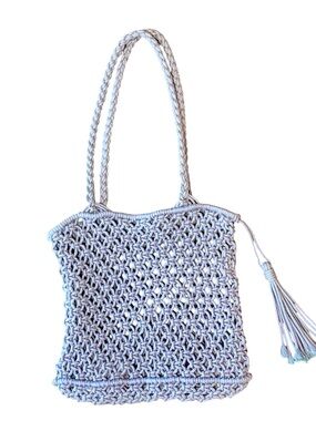 Aerie Blue Crochet Bag NWOT